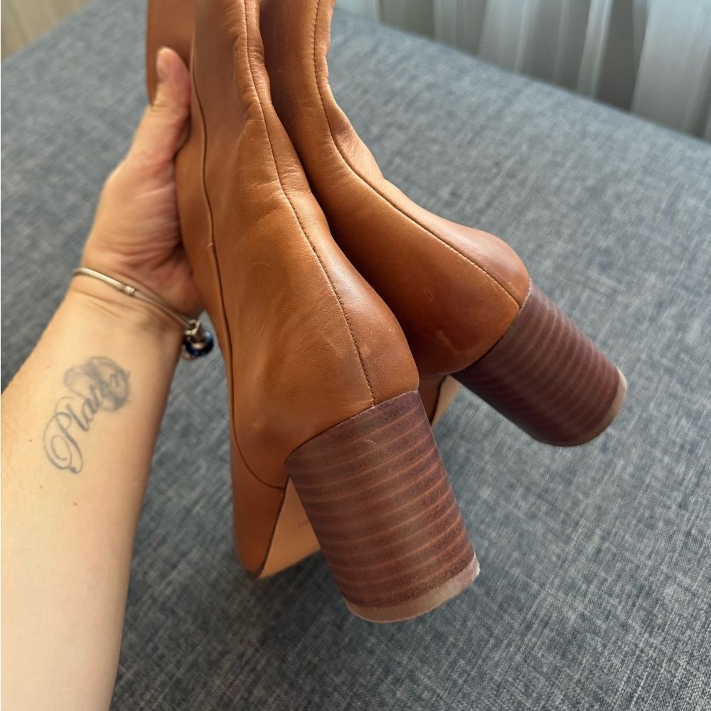J. CREW Tall Slouch Leather Willa Boots in Burnished Sand Size 6 - Picture 6 of 15